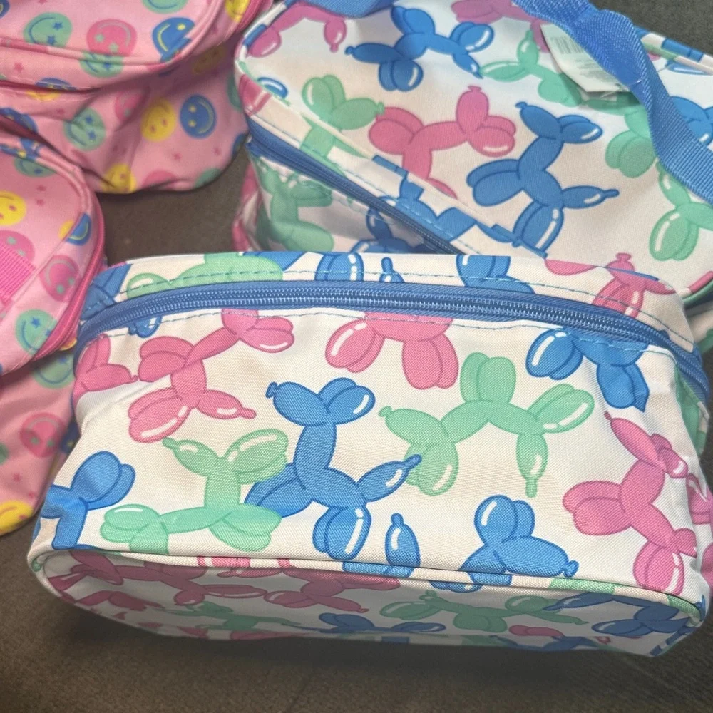 Colorful Kids' Smiley and Balloon Animal Pouches